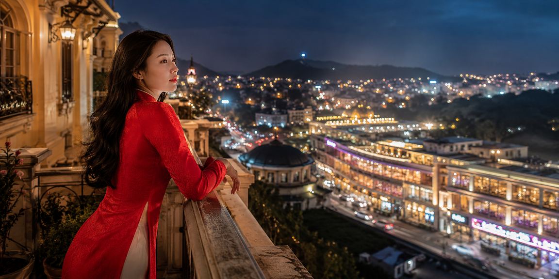 Bối cảnh sports betting tại Đà Lạt với áo dài và không khí Việt Nam