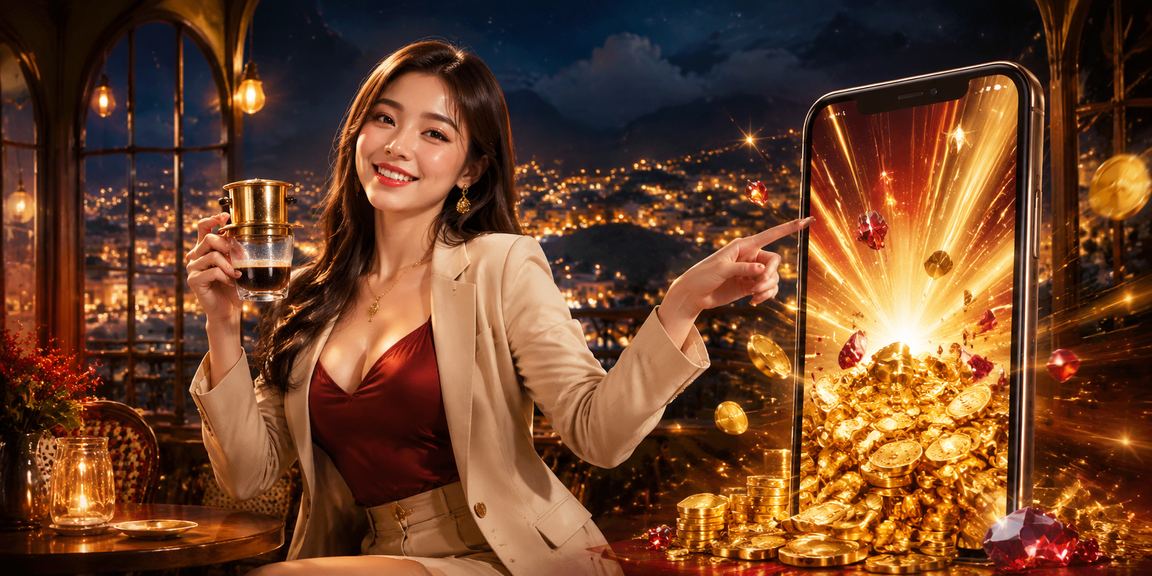 Người dùng ở Sa Pa nghỉ ngơi bên cà phê khi xem casino mobile